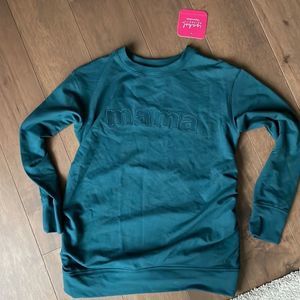 Teal Maternity Embroidered Mama Sweatshirt Size XS